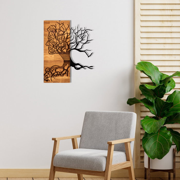 Wallity Muaz Accesorio decorativo de pared Negro y Nogal